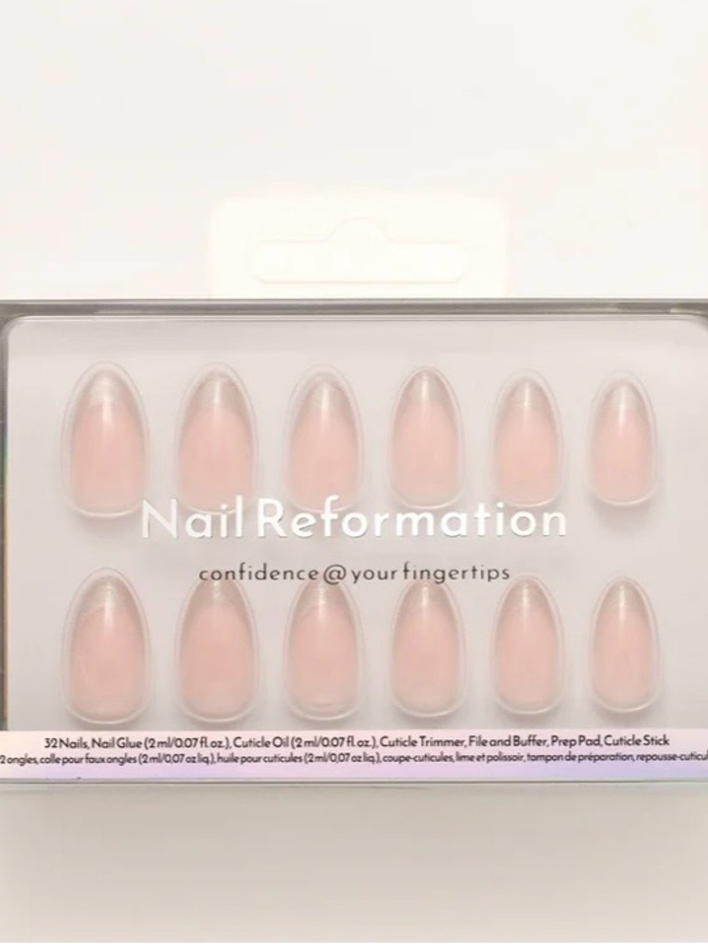 NailReformation Nude French Tip  Press-On Nails Glass Slipper